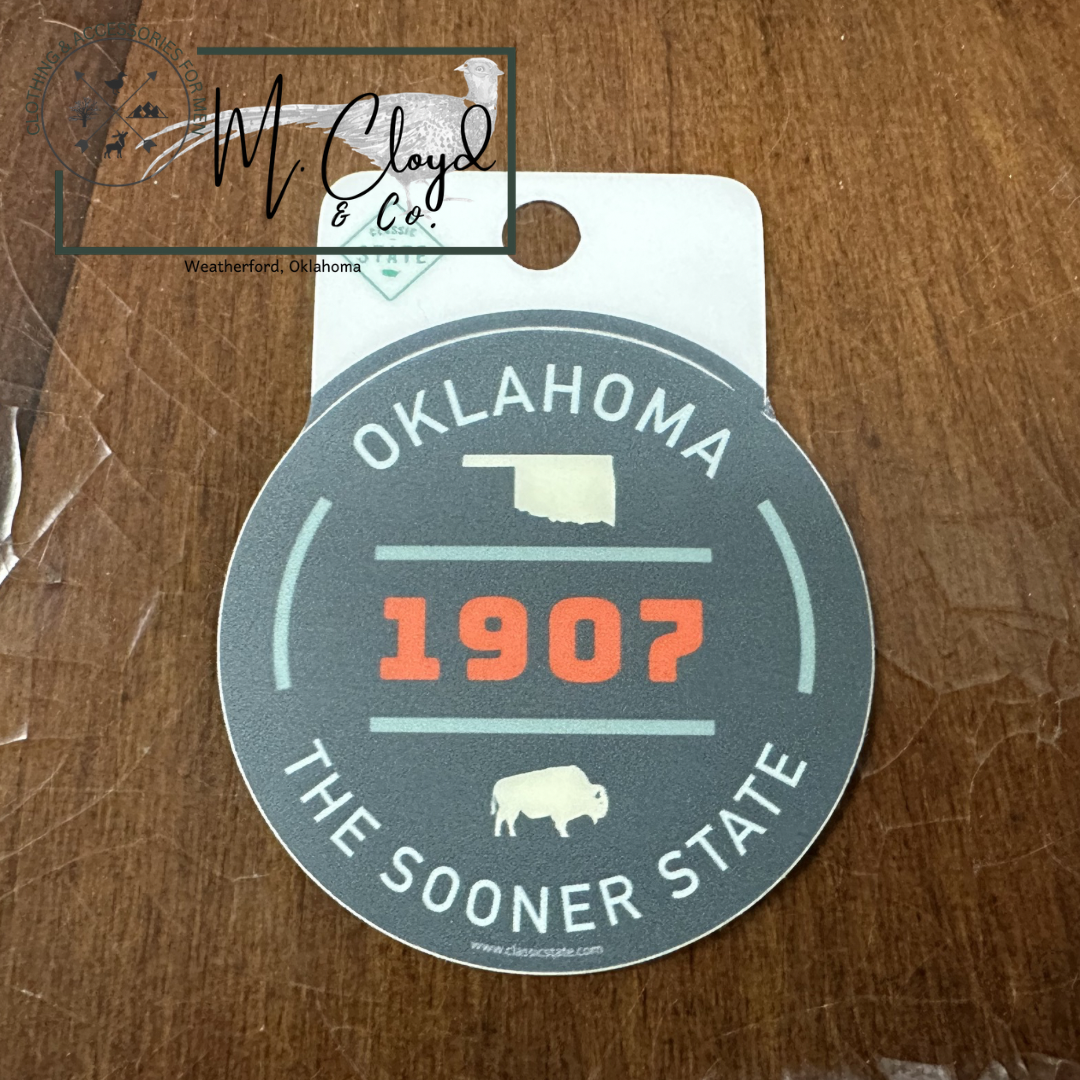 Classic State Oklahoma Sooner State Sticker 🇺🇸 – M. Cloyd & Co.
